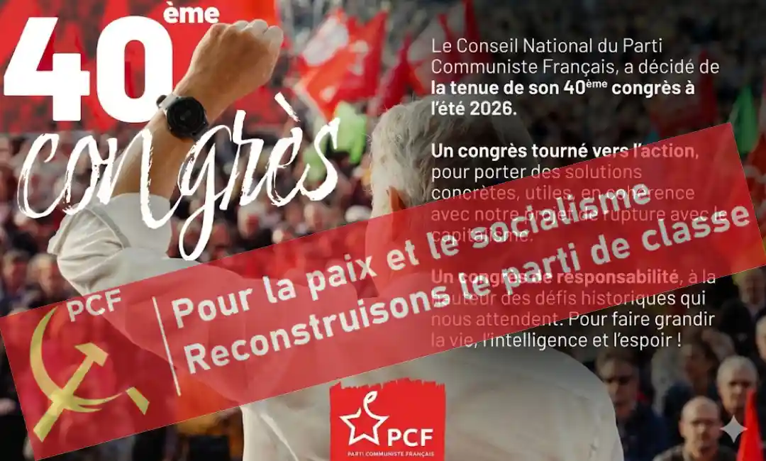 Composición por IA de Cartel 40 Congreso y logo de paz y socialismo