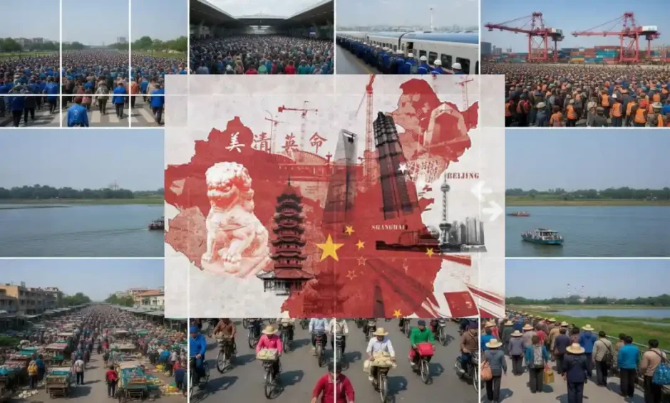 ¿Una NEP (nueva política económica) con características chinas? 4 Collage por IA de escenas de China