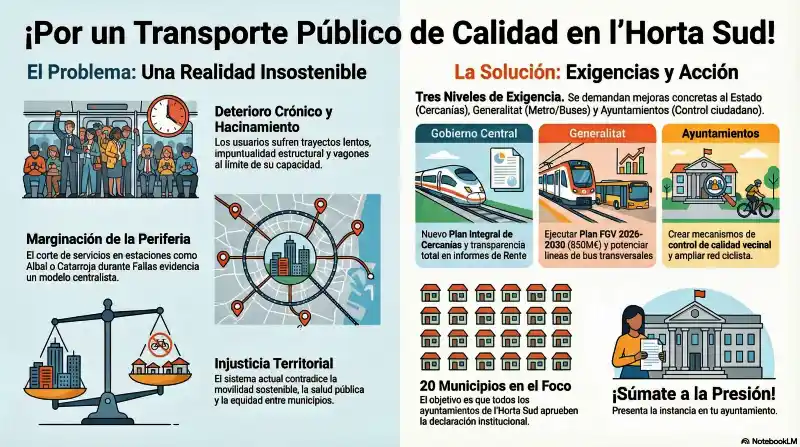 Los Comités Locales de l'Horta exigen a las administraciones competentes un transporte público de calidad. 2 Inficampatransportenamed