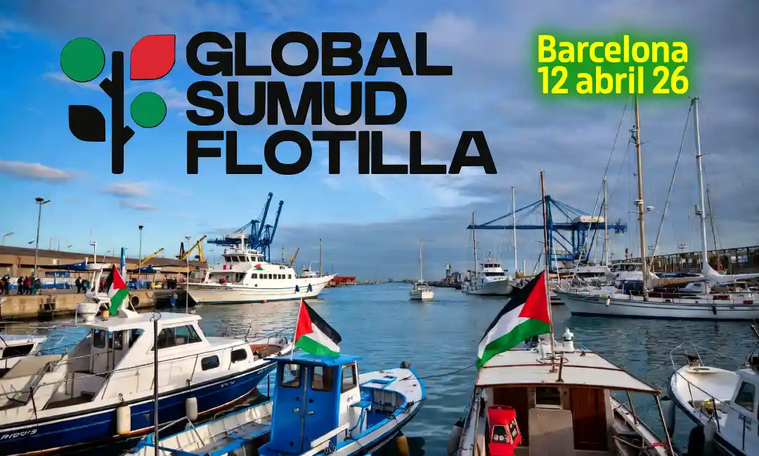 Composición con el logo de Global Sumud Gaza