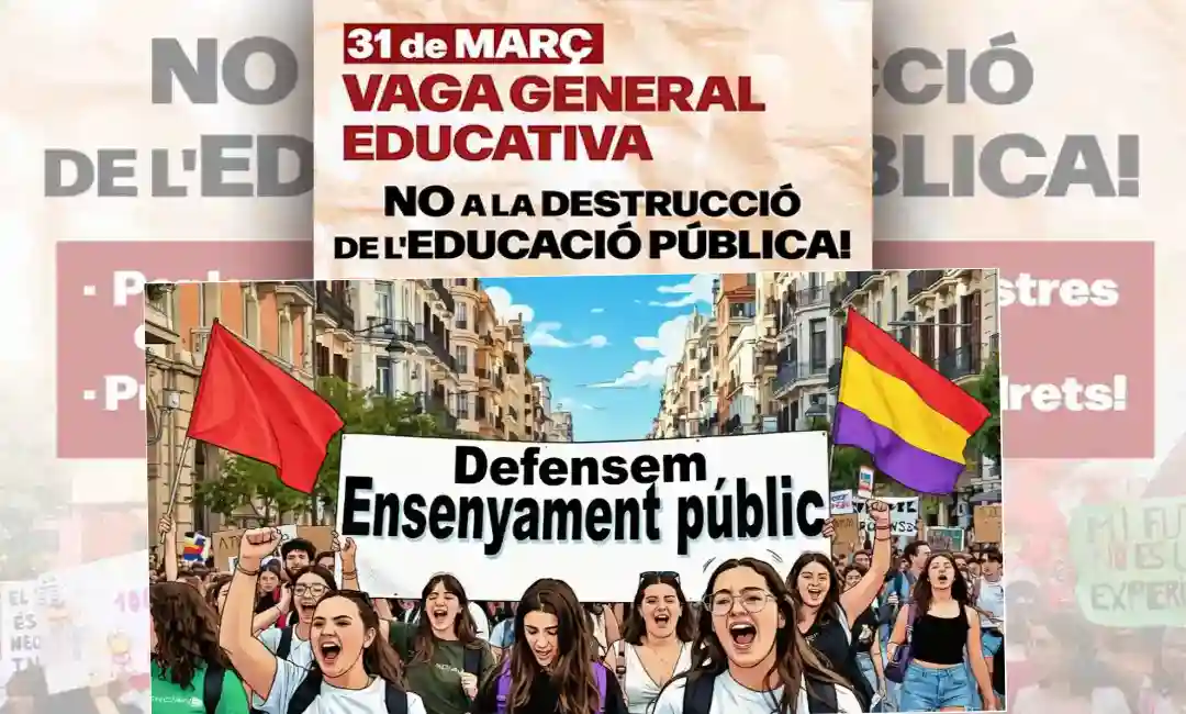 Cartel convocatoria del Sindicatop de Estudiantes y superpuestauna animación IA