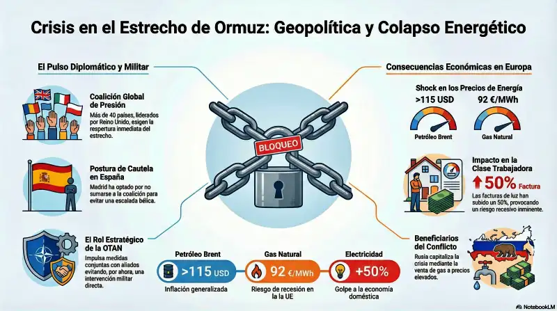 Coalición internacional exige a Irán la apertura del estrecho de Ormuz. 2 infocrisisormuz
