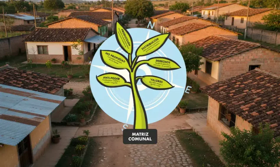 El municipalismo comunal: guía para la transformación social. 4 Composición por IA que destaca portada del libro