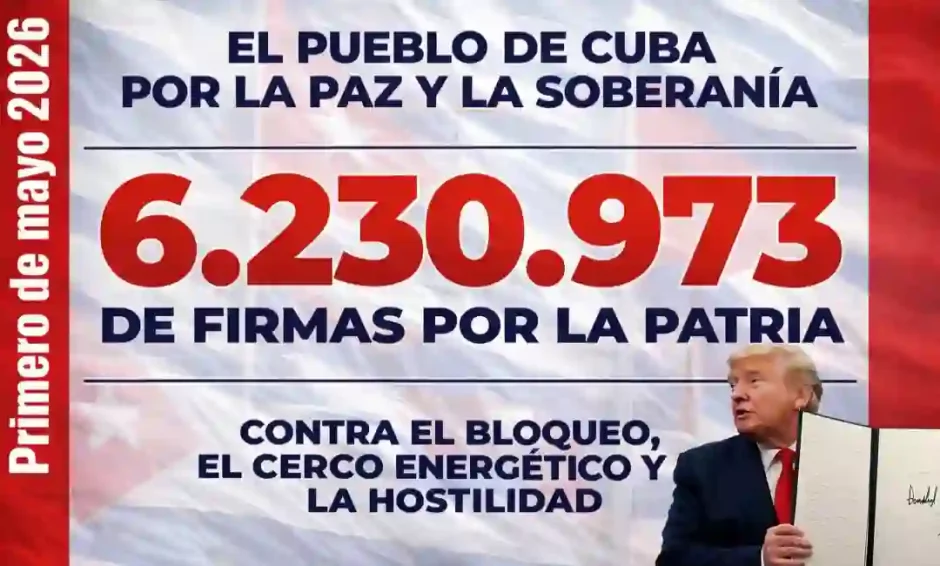La masiva movilización del primero de mayo en Cuba coincide con un nuevo bloqueo de Trump.