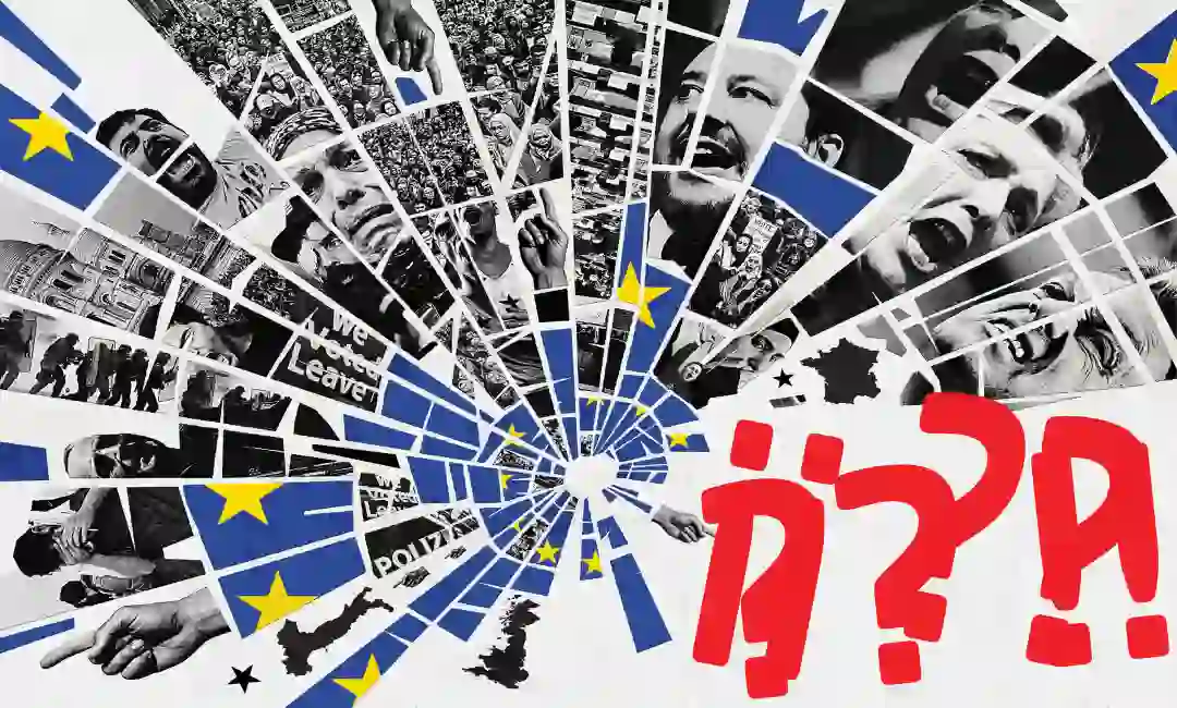Composición de un mapa fractal de la UE con interrogantes