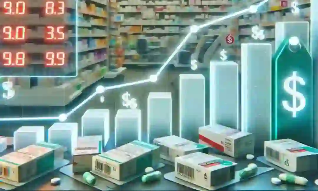 Imagen que muestra una farmacia y la escalada de precios