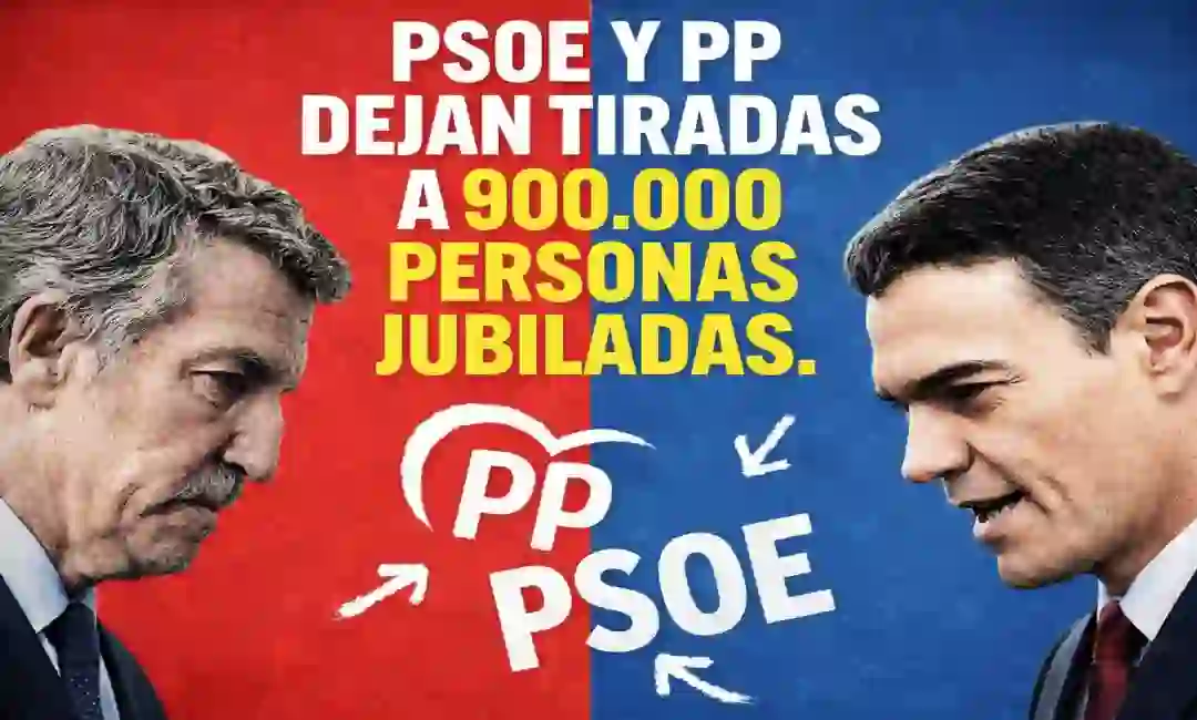Recorte de cartel de Podemos con denuncia al PP y PSOE
