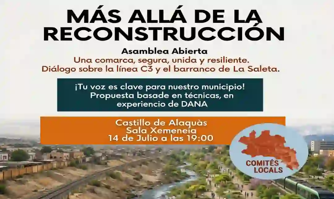 Cartel de la asamblea del 14 de julio en Alaquàs