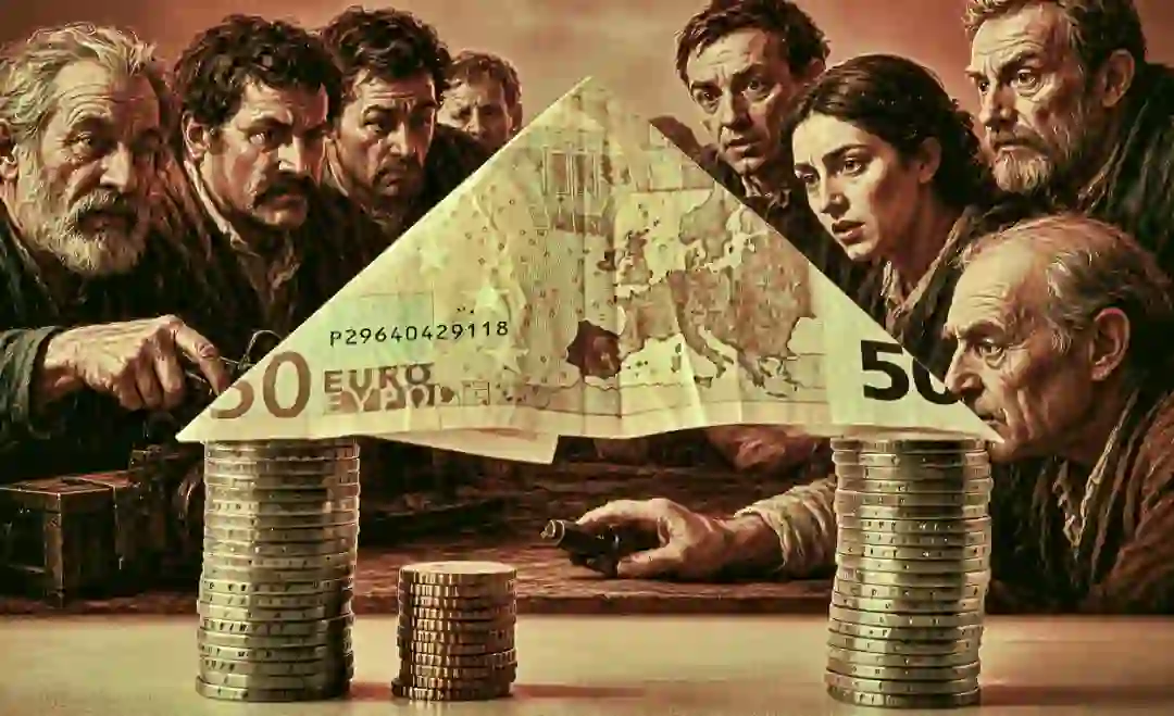 Creación por IA de un grupo de trabajadores angustiados por su economía