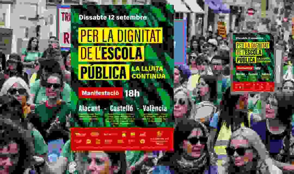 La enseñanza pública valenciana inicia el curso 26/27 retomando la lucha.