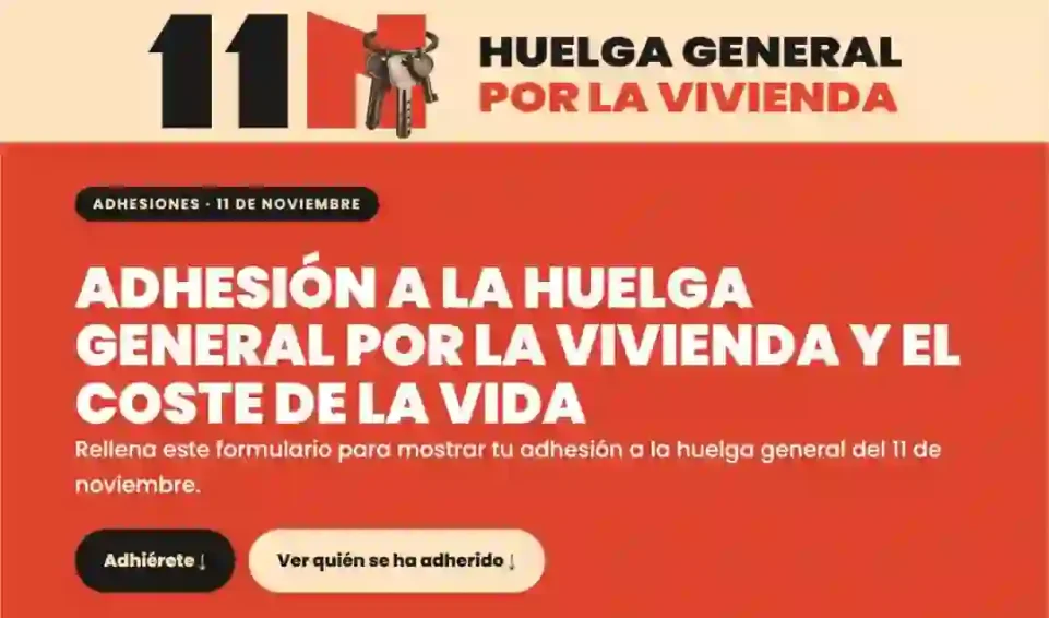Campaña de adhesiones a la Huelga General del 11 N.