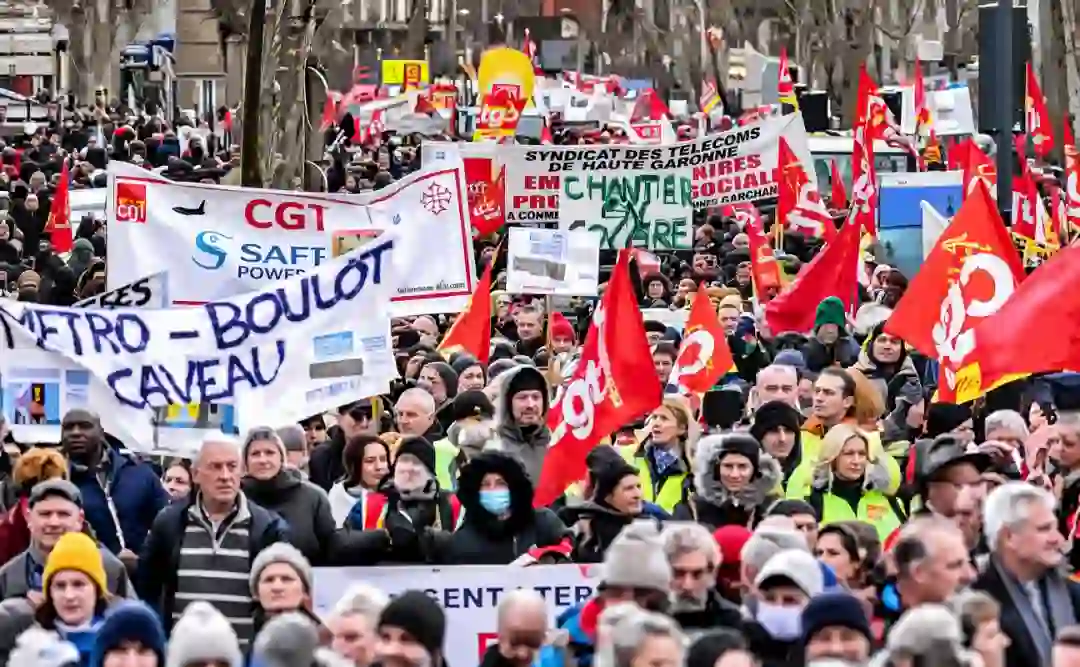 Foto de archivo de manifestación en París