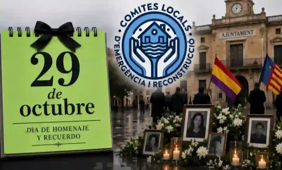 Los CLER piden no realizar plenos municipales el 29 O para facilitar los actos convocados de memoria sobre la DANA.