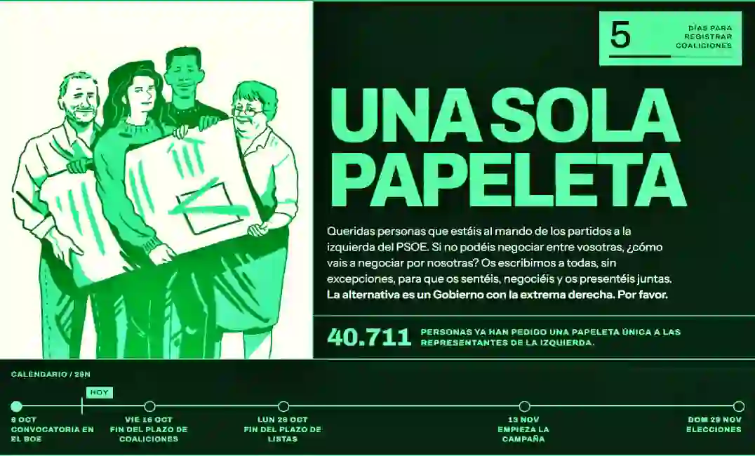 Portada de la campaña de recogida de firmas